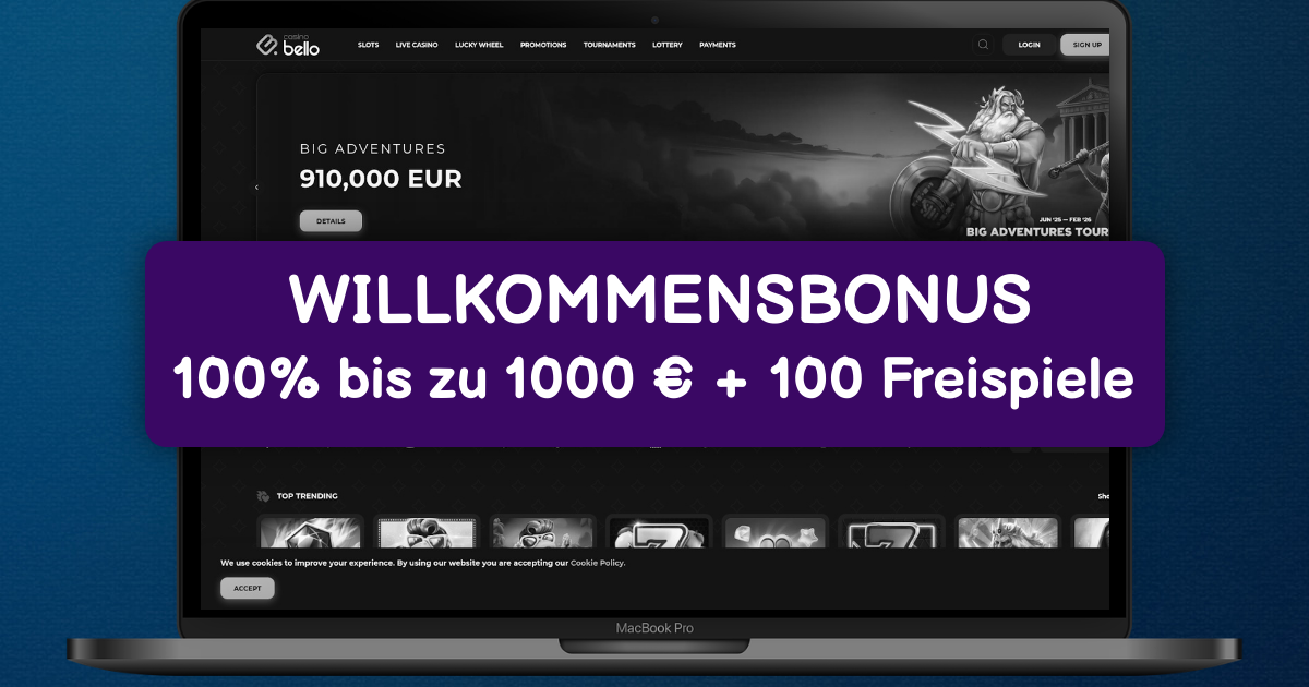 Casino Bello welcome bonus